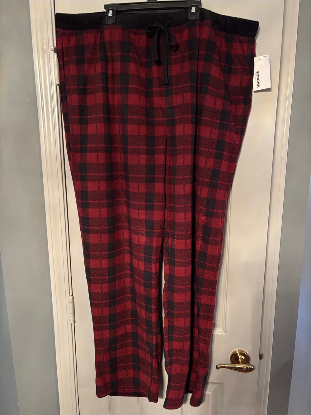 Sonoma Cranberry Red & Black Plaid Lounge Pajama Pants NWT